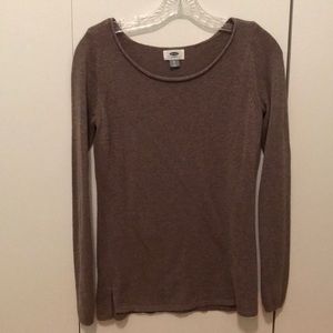 Plum Loose Scoop Neck Knit Sweater